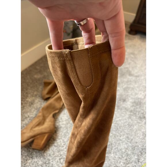 Marc Fisher Tan Faux Suede Over The Knee Boots Size 10 Slip-on - Picture 11 of 11